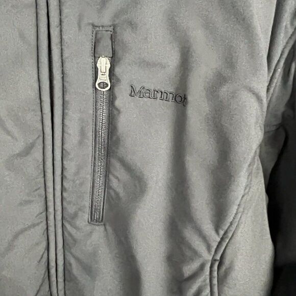 Marmot Jacket L Mens Black Full Zip Pockets Polyester Winter - Picture 3 of 11